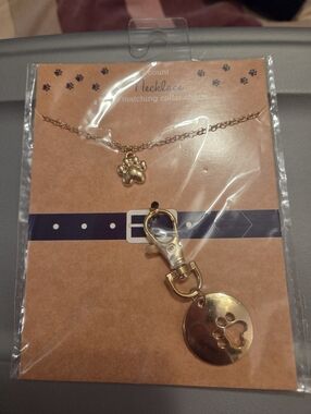 Dog Mom Pawprint Necklace For Human Charm For Dog